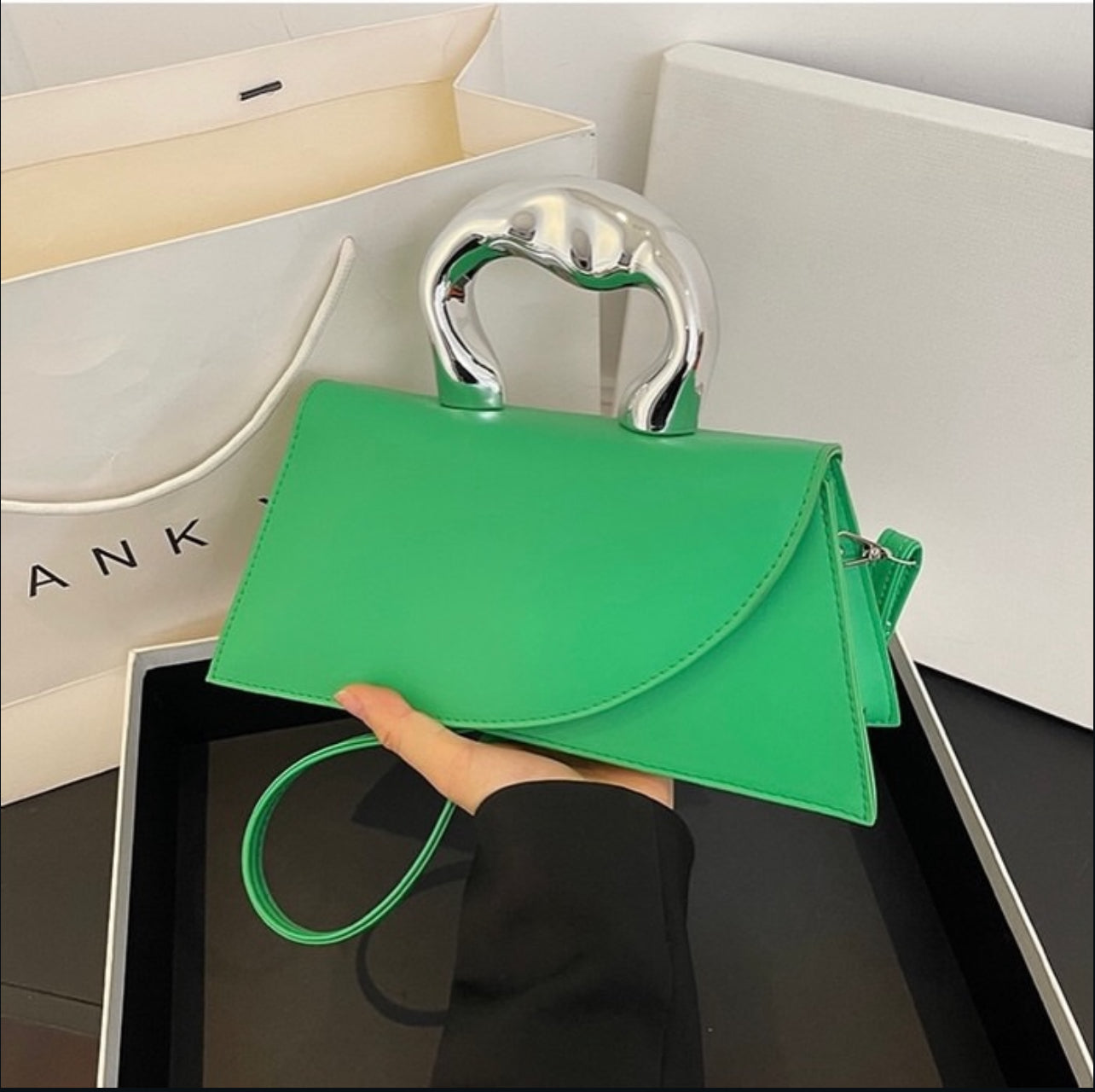 Luna Sculptural Top Handle Bag – Luxury Shoulder & Crossbody Handbag