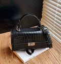 Luxury Croc Leather Handbag – Elegant Top Handle Crossbody Bag